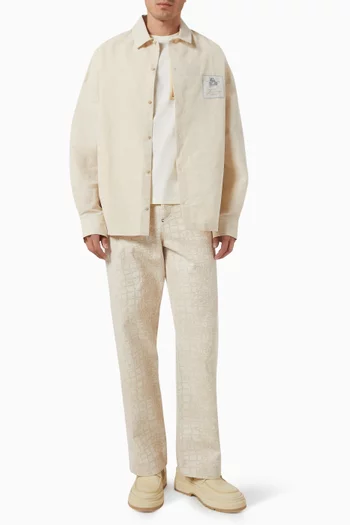 Atelier Zip Shirt in Linen-cotton