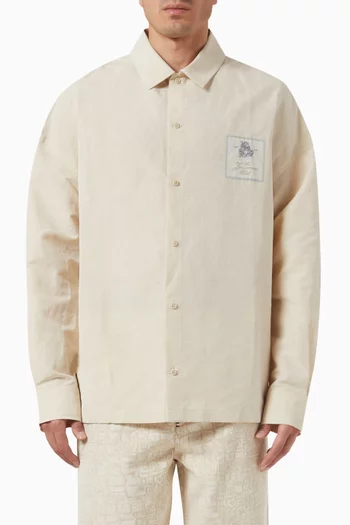 Atelier Zip Shirt in Linen-cotton