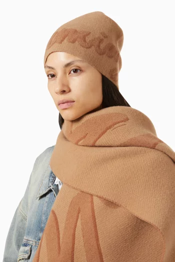 Logo Beanie in Wool-cashmere Blend