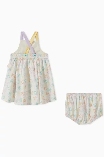 Printed Dress & Matching Bloomers in Cotton