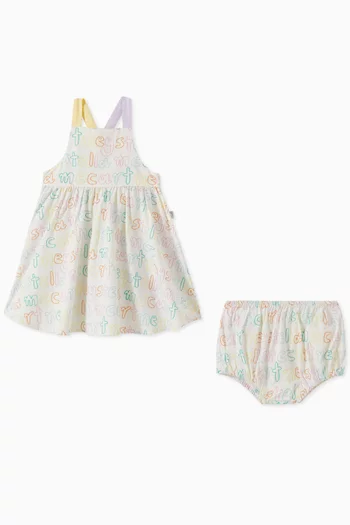 Printed Dress & Matching Bloomers in Cotton