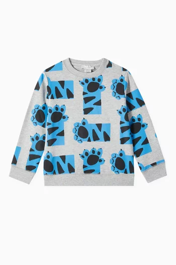 Cats Printed Sweatshirt in Organic Cotton