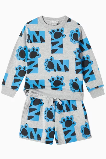 Cats Printed Sweatshorts in Cotton