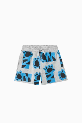 Cats Printed Sweatshorts in Cotton