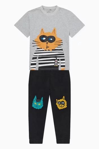 Cat Graphic-print T-shirt in Cotton