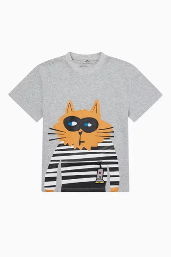 Cat Graphic-print T-shirt in Cotton