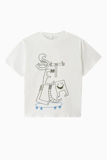 Skateboard T-shirt in Cotton