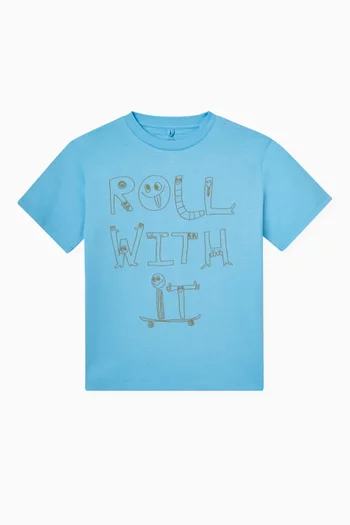 Lettering Graphic-print T-shirt in Cotton