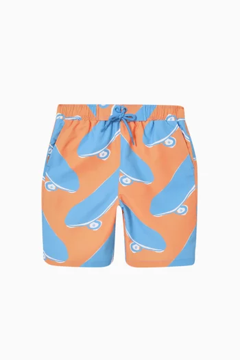 Skateboard-print Swim Shorts