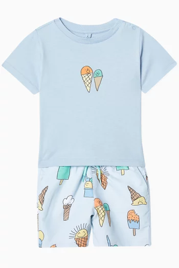 Ice Cream Printed Swim Shorts
