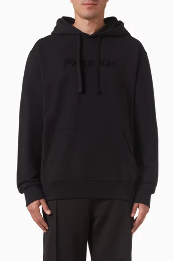 Logo-embroidered Hoodie in Cotton Jersey