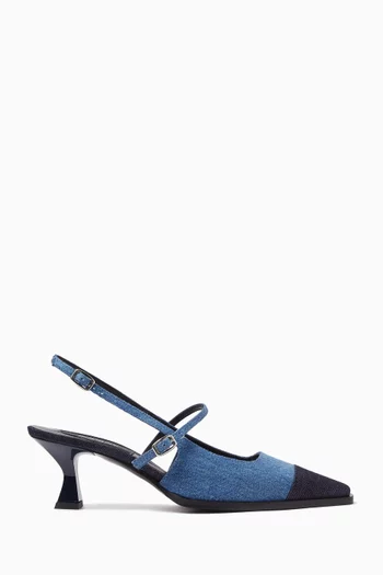 Cecile 50 Slingback Pumps in Denim