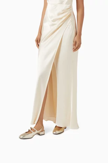 حذاء باليرينا بيش بسير خلفي وكعب مسطح 40 مم جلد لامع