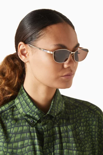 نظارة شمسية بتصميم مستطيل معدن