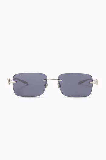 Rectangular Sunglasses in Metal