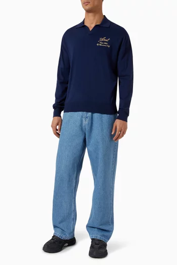 Atelier Polo Sweater in Wool-cotton Blend