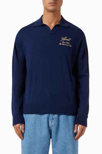 Atelier Polo Sweater in Wool-cotton Blend