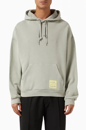 Patch Washed Hoodie in Organic Cotton