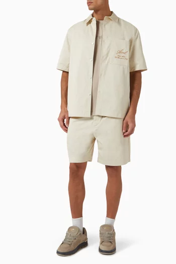Stitch Embroidered Shorts in Cotton