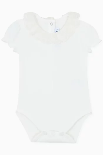 Lace Collar Bodysuit in Cotton