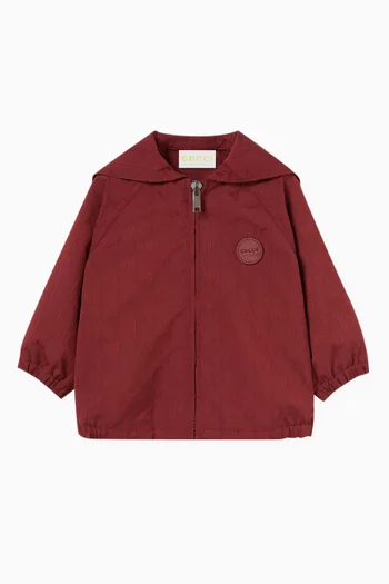 Zip-through GG Jacket in Nylon Twill
