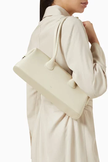 Boat Wide Shoulder Bag in Leather