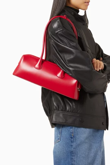 Boat Wide Shoulder Bag in Leather