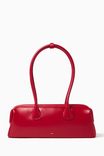 Boat Wide Shoulder Bag in Leather