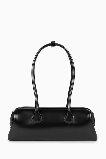 Boat Wide Shoulder Bag in Leather