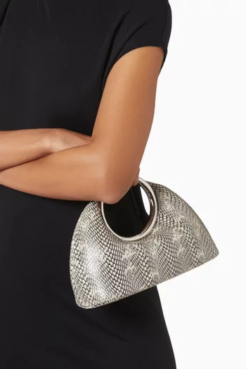Small Le Petit Calino Top-handle Bag in Python-embossed Leather