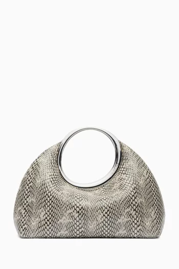 Small Le Petit Calino Top-handle Bag in Python-embossed Leather