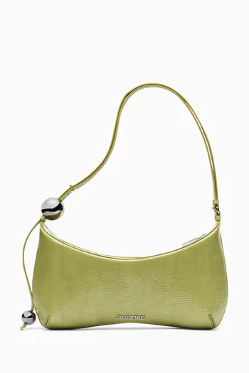 Le Grand Bisou Perle Shoulder Bag in Lizard-embossed Leather