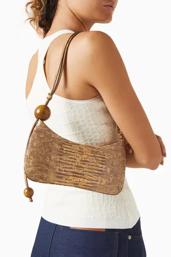 Le Bisou Perle Shoulder Bag in Python-print Leather