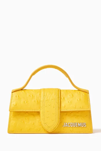Mini Le Bambino Tote Bag in  Ostrich-embossed Leather