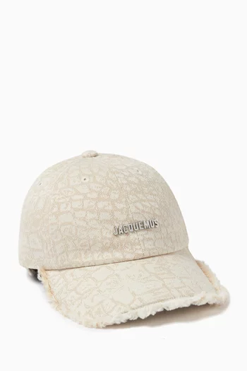 La Casquette Artichaut Cap in Croc-printed Cotton