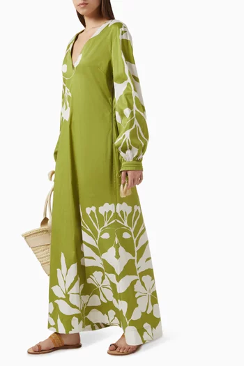 Dejarse Encantar Maxi Dress in Cotton-poplin