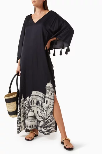 Sona Kaftan Maxi Dress in Satin