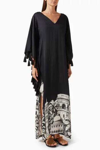 Sona Kaftan Maxi Dress in Satin