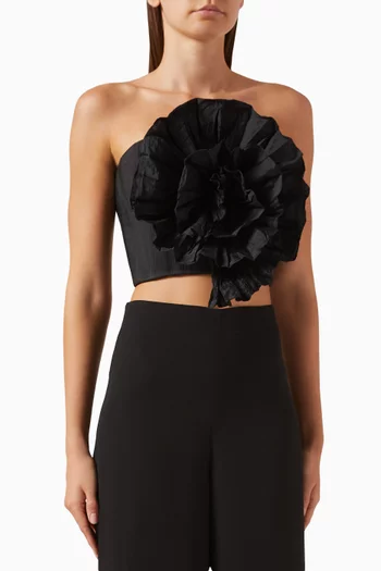 No Me Olvides Top in Taffeta