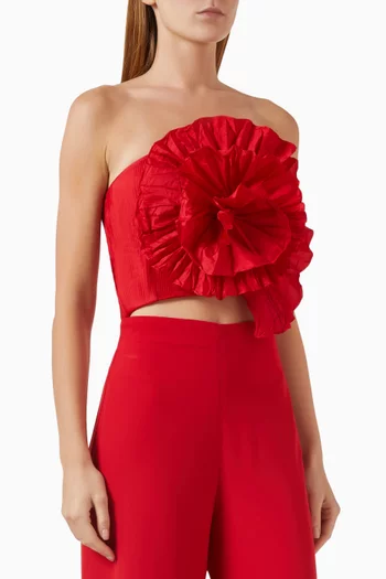 No Me Olvides Top in Taffeta