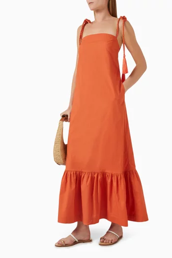 Terakota Maxi Dress in Cotton Poplin