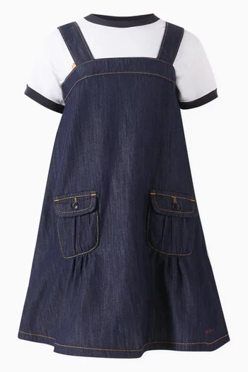 A-line Dress in Cotton-denim