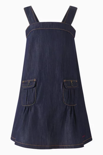 A-line Dress in Cotton-denim