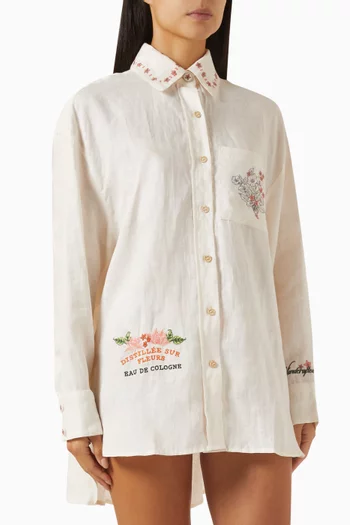 Swan Oversized Shirt in Linen