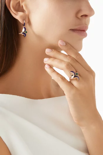 Speak Your Truth Diamond & Emerald Ring in 18kt Rose Gold