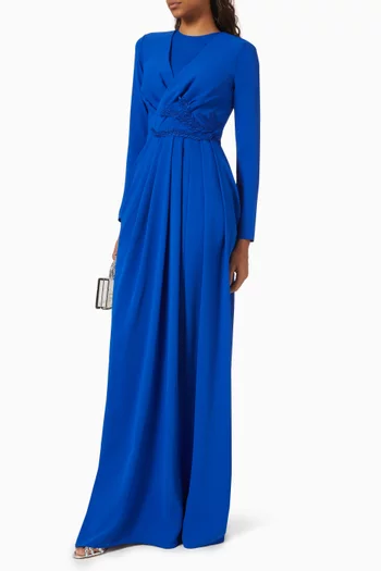 Embroidered Cinched Maxi Dress