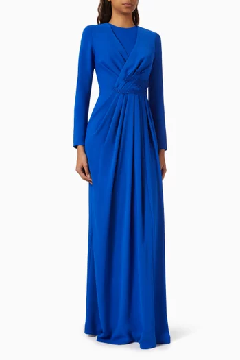 Embroidered Cinched Maxi Dress