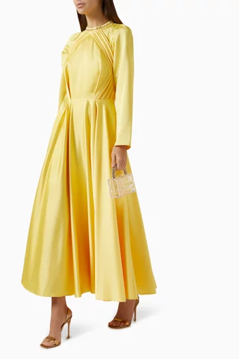 Embellished Neck Midi Dress