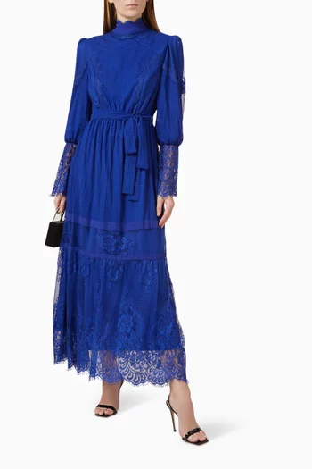 Lace Panel Midi Dress