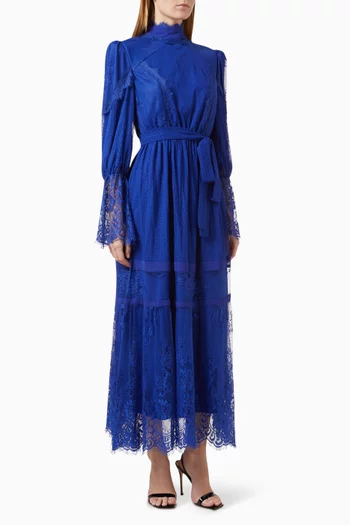 Lace Panel Midi Dress